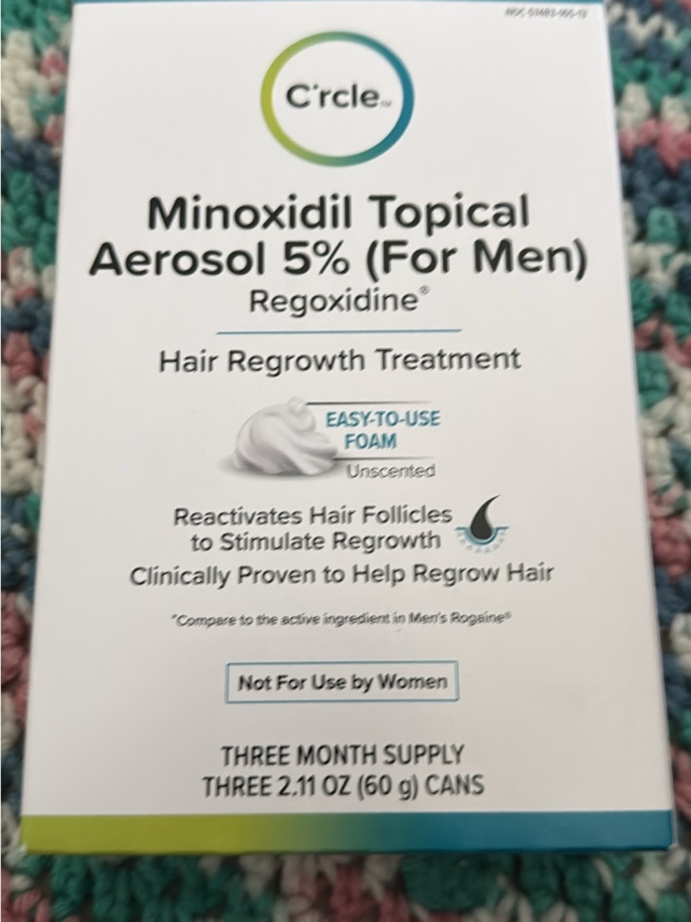 Minoxidil Topical Aerosol 5% Foam for Men - Unscented White